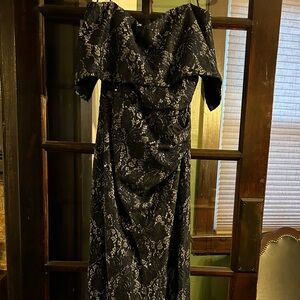 Vince Camuto Elegant Dark Blue Lace Maxi Dress